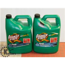 TWO 5L QUAKER STATE 10-30 PEAK PERFORMANCE MOTOR