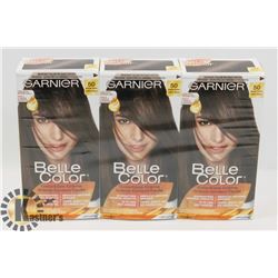 LOT OF 3 GARNIER HAIR COLOR, #50 MEDIUM BROWN