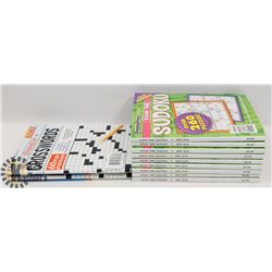 FLAT OF SUDOKU & CROSSWORD PUZZLE BOOKS
