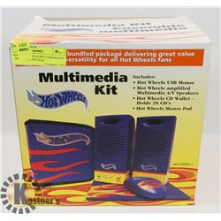 NEW HOT WHEELS MULTIMEDIA KIT - SPEAKERS, MOUSE &