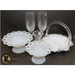 LOT OF 2 GENUINE LEAD CRYSTAL WINE