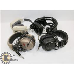 FOUR PAIR OF VINTAGE STEREO HEADPHONES