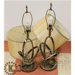 TWO DESIGNER LAMPS WITH SHADES