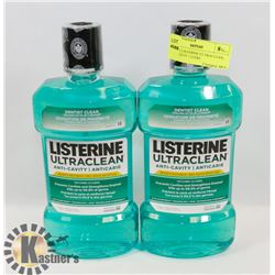 LOT OF 2 LISTERINE ULTRACLEAN, ANTI CAVITY 1 LITRE