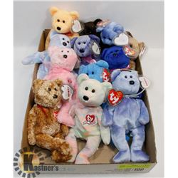 DOZEN TY BEARS RETIRED BEANIES