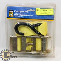 NEW 2" X 15'  RATCHET STRAP 2500LBS BREAKING POINT