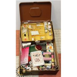 LARGE FLAT OF SEWING CONTENTS