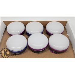 LOT OF 6 EDDIE BAUER  HANGING DOME LIGHTS.