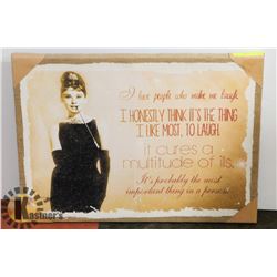 NEW AUDREY HEPBURN PRINT ON BURLAP