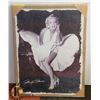 Image 1 : MARILYN MONROE PRINT ON BURLAP 22.5" X 16.5"