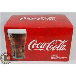NEW COCA-COLA  6 X 495ML  GLASSES