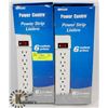 Image 1 : PAIR OF NEW WOODS 6 OUTLET POWER CENTRES W/ 6 FT