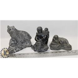 SET OF 3 LARGE ORIGINAL WOLF MADE IN CANADA