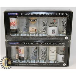 PAIR OF NEW LUMINARC CLASSIC SHOT COLLECTION 12PCS