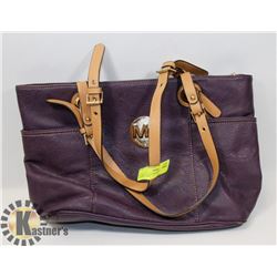 PURPLE LEATHER REPLICA MICHAEL KORS PURSE