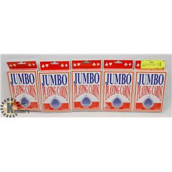 5 NEW PACKS OF JUMBO PLAYING CARDS