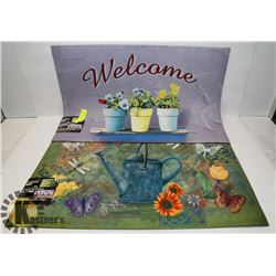 PAIR OF NEW FLOCKED RUBBER ENTRANCE WAY MATS