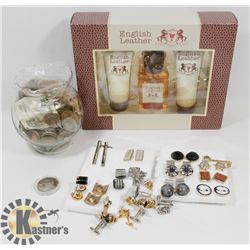 NEW MENS 3 PC ENGLISH LEATHER W/CUFFLINKS