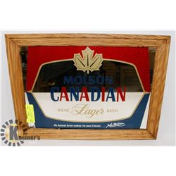 MOLSON CANADIAN LAGER BEER SIGN (BAR MIRROR)