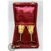 Image 1 : SET OF 2 SOLID BRASS GOBLETS