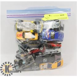 BAG OF VINTAGE TOY CARS, SOME HOTWHEELS