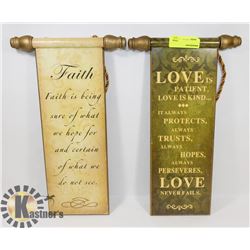 LOT OF TWO INSPIRATIONAL WALL HANGINGS