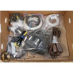 BOX OF  STEREO CABLES /  BANANA PLUGS