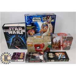 STAR WAR COLLECTIBLES AND SPIDERMAN MUG