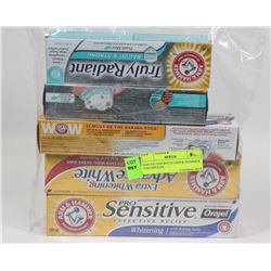 BAG OF ASSORTED ARM & HAMMER TOOTHPASTE