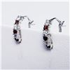 Image 1 : SILVER GARNET CUBIC ZIRCONIA EARRINGS