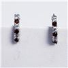 Image 2 : SILVER GARNET CUBIC ZIRCONIA EARRINGS