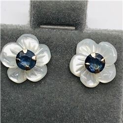 10K YELLOW GOLD SAPPHIRE EARRINGS