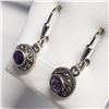 Image 2 : SILVER AMETHYST MARCASITE EARRINGS