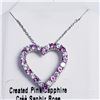 Image 1 : SILVER CREATED PINK SAPPHIRE CZ PENDANT