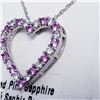 Image 2 : SILVER CREATED PINK SAPPHIRE CZ PENDANT