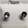 Image 1 : 10K YELLOW GOLD TANZANITE FRESHWATER PEARL EARRINGS