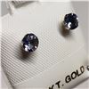 Image 2 : 10K YELLOW GOLD TANZANITE FRESHWATER PEARL EARRINGS
