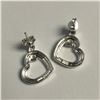 Image 3 : SILVER CUBIC ZIRCONIA HEART EARRINGS