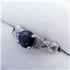 Image 2 : SILVER SAPPHIRE CUBIC ZIRCONIA RING
