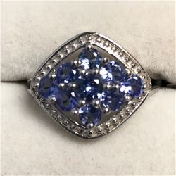 SILVER TANZANITE RING
