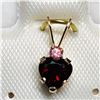Image 2 : 10K YELLOW GOLD GARNET TOURMALINE PENDANT