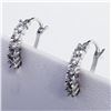 Image 2 : SILVER WHITE TOPAZ  EARRINGS