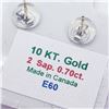 Image 4 : 10K YELLOW GOLD SAPPHIRE EARRINGS