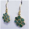 Image 2 : GOLD PLATED SILVER EMERALD EARRINGS