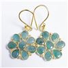 Image 3 : GOLD PLATED SILVER EMERALD EARRINGS
