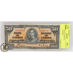 CANADIAN 1937 $50 BILL - COYNE/TOWERS