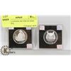 Image 1 : LOT OF 2 CANADA SILVER 50 CENT BIRD COINS,