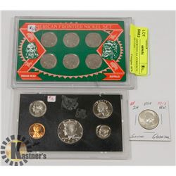 LOT OF ASSORTED USA CURRENCY, 1972 PROOF COIN