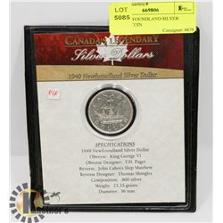 1949 NEWFOUNDLAND SILVER DOLLER COIN