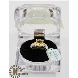 NEW STERLING 925 SILVER RING WITH CITRINE TOPAZ,